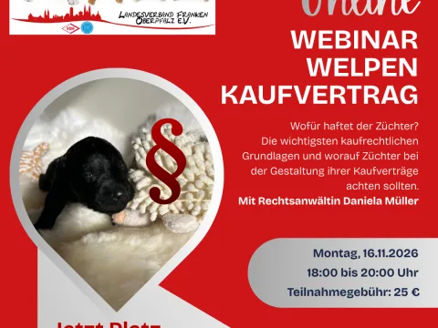 Webinar / Symposium - Welpen Kaufvertrag